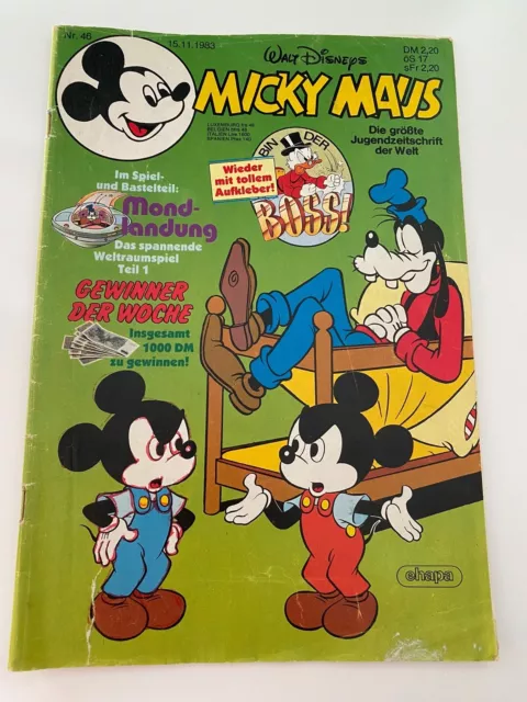 Disney Micky Maus Ehapa Heft Nr. 46 Comic 15.11.1983 Vintage - mit Beilage