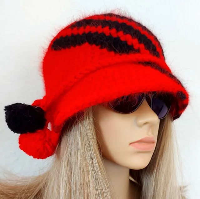 Knitted wool hat, Handknitted Hat, Warm winter  Panama, Crochet winter Panama