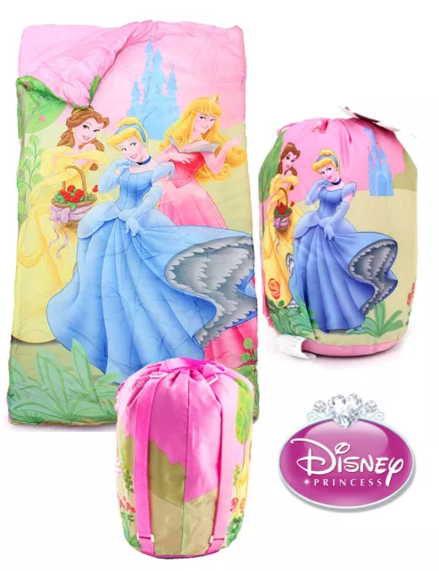 DISNEY PRINCESS Camping Sleeping Bag Kids Girl Travel Home Nap Slumber Sling Bag