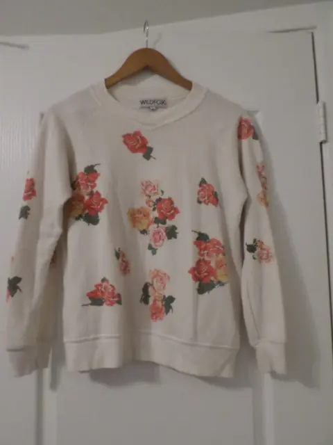 Wildfox roses cream sweatshirt size XS