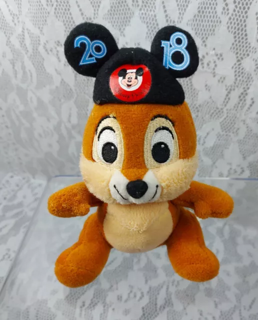 Disney Parks Chip Dale Plush 7" Chipmunk Mickey Mouse Ears Hat 2018 Stuffed