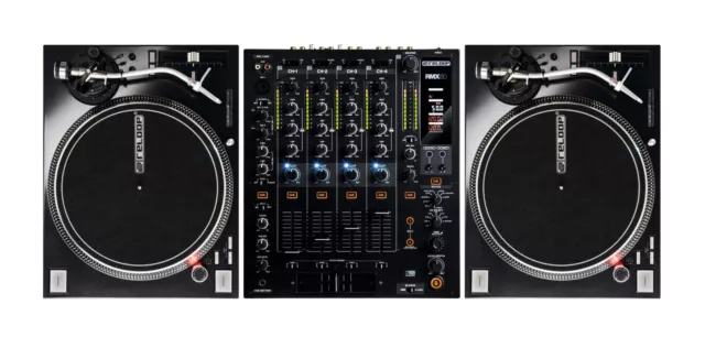 Reloop DJ RMX-60 Digital DJ Mixer im Set mit 2 x RP-7000 MK2 Black Turntables