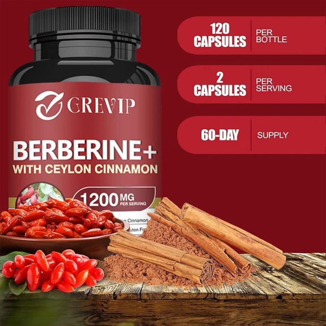 BERBERINE HCI+CEYLON CINNAMON 1200mg Cardiovascular Health, Lower