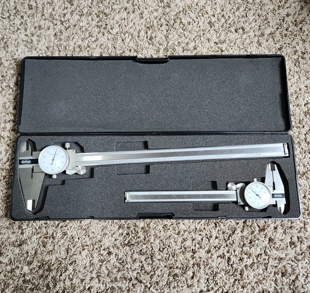 Shars Dial Caliper Set .001" 12in & 6in Shock Proof Stainless EUC Shars Dial Caliper Set .001" 12in & 6in Shock Proof Stainless EUC