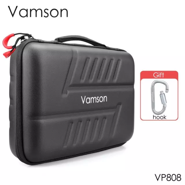 Vamson Large Waterproof Carrying Case Pu For Gopro Hero 11/10/9/8/7/6 For Dji Os