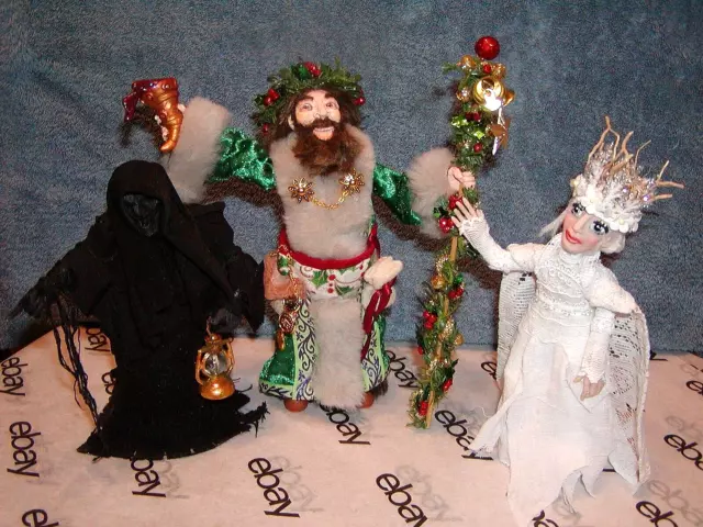 Dollhouse Miniatures Artisan Made Ebenezer Scrooge 3 Ghost-Present, Past, Future