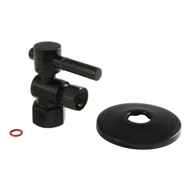 Kingston Brass CC4310.DLK 2"H Brass Angle Stop Valve - Black