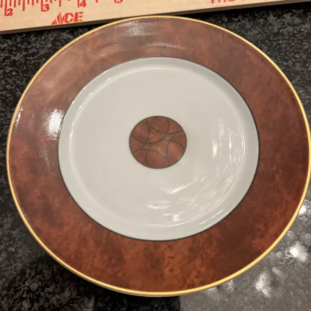 Haviland Limoges France 6 Inch MARCO POLO Bread Plates Brown Marble Gold VGC
