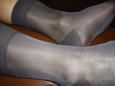 Lot 4 P Chaussettes T-39/42 nylon transparent socks sheer marron a cote Ref V02 