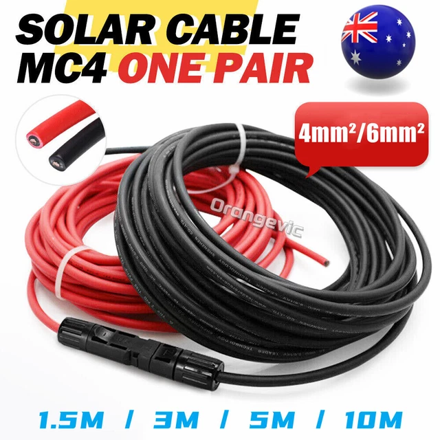Extension Cable Wire Connectors Solar Panel To Regulator 10Awg 12Awg 4mm² 6mm²