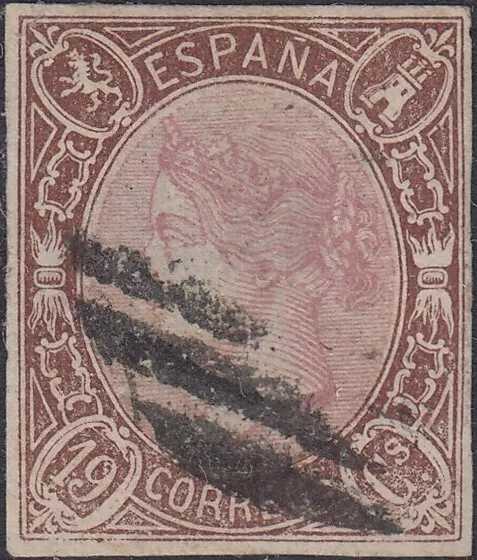 España 1865 Edifil 71 usado 19 cuartos Roig Spain (ref#10692)
