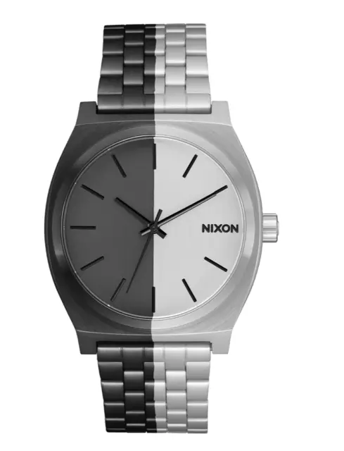 Nixon Time Teller Silver / Black Split Watch, 37mm, A045 3238, New In Box