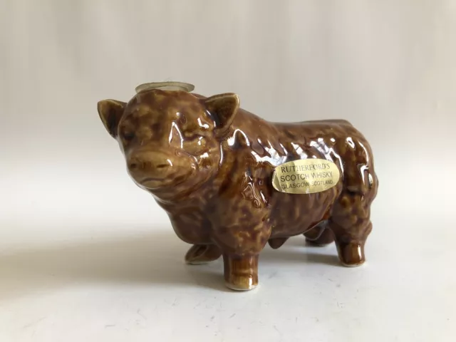 Rutherford’s Scotch Whisky Hereford Bull Cow Collectable Bottle Figure Figurine