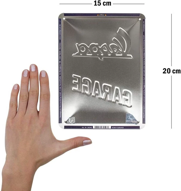 WIYETY 6er Set Retro Garagen Blechschilder 20x30cm - Vintage Metall Wanddekoration Für Werkstatt & Bar