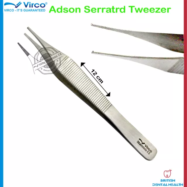 3X Surgical Adson Tissue Forceps Thumb Dental Veterinary Implants Medical Tools 2