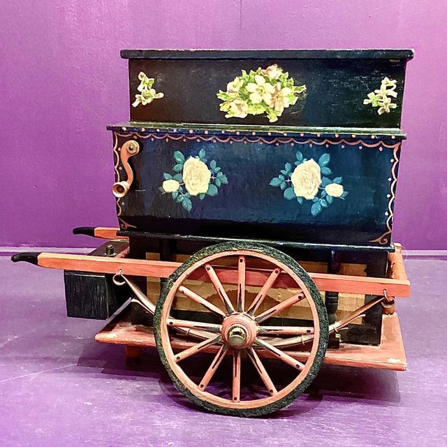 Music Box   Hand Cranked   Antique   Swiss Musical Movement   Wheeled