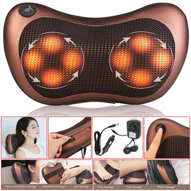 Massager Pillow Shiatsu Electric With Heat Back Neck Shoulder Kneading Cushion