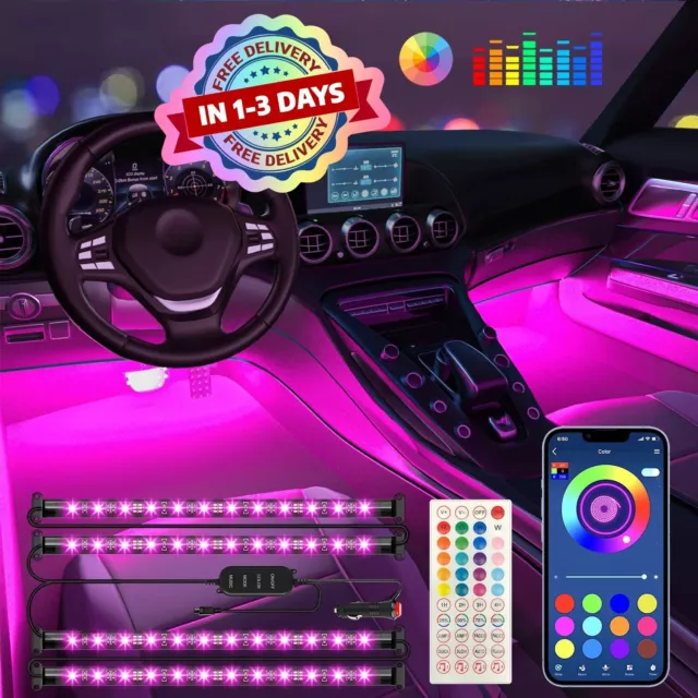 20 Luces LED Para Autos Carro Coche Interior De Colores Decorativas  accesorios