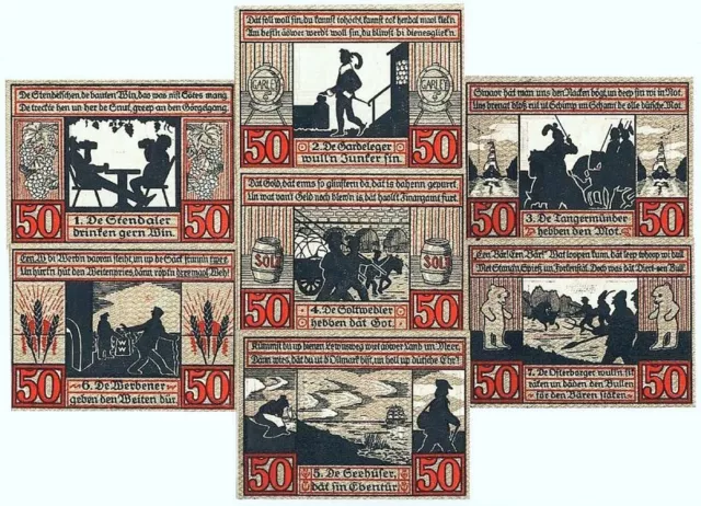 💙STENDAL 1921: "Die sieben Altmark-Städte", Notgeld-SERIE