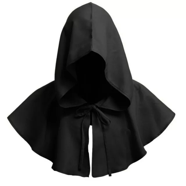 Men Women Medieval Cowl Hat Renaissance Monk Halloween Cosplay Hooded Cape 3