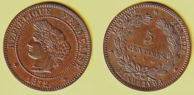 5 Centimes Ceres 1872 A