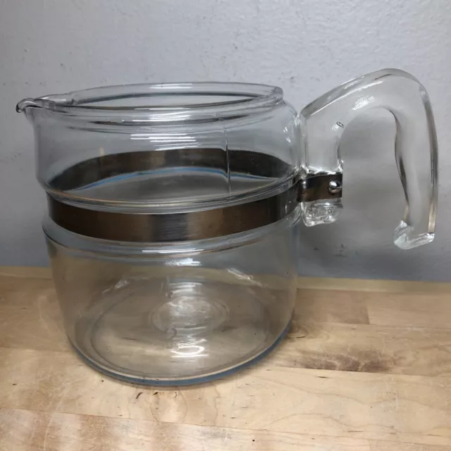 VTG Pyrex Glass Coffee Pot 4 Cup Flameware Percolator 7754 -B POT Bowl w handle