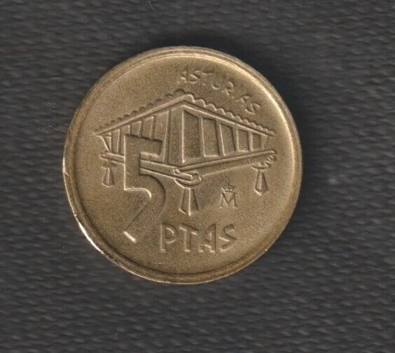 Spain Coin 5 Peseta 1995 Asturias Copper Alluninium Nickel Weight 3 Di.17.