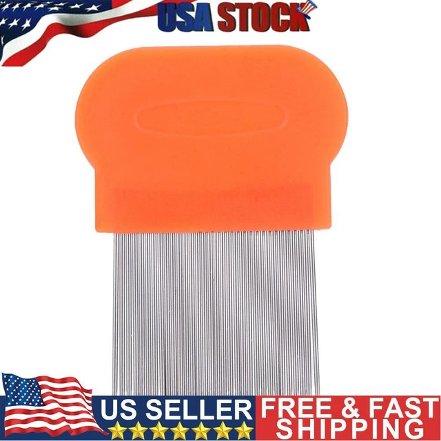 Long Teeth Hair Lice Comb Stainless Steel Flea Nit Dust Removal Hair Brush  US