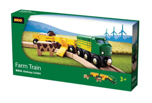 BRIO World Farm Train Wooden Railway Ages 3+ 33404