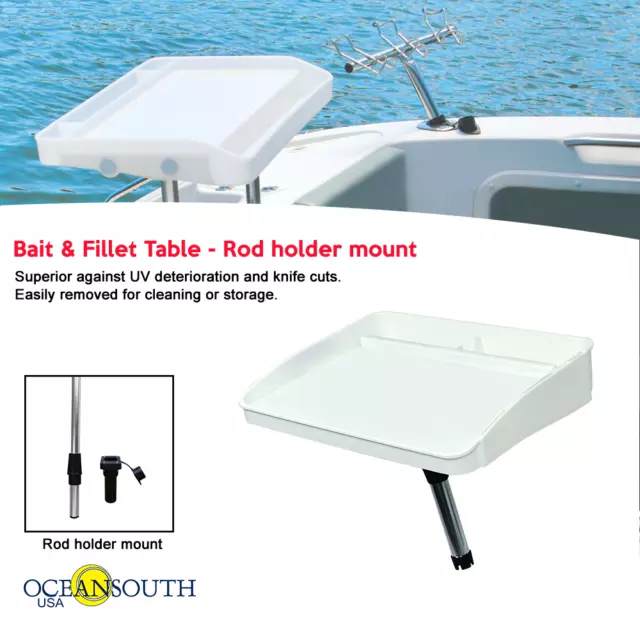 3 Tube Boat Fishing Rod Holder Boat Marine Plastic Mount Rack for
