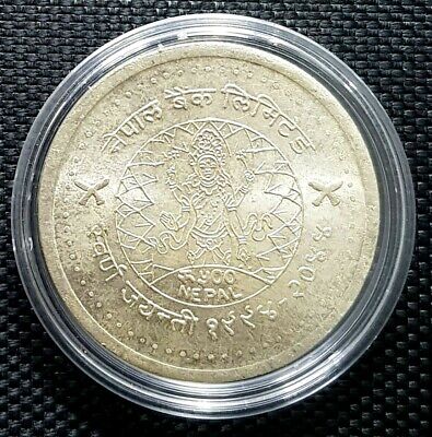 VS 2044,AD 1987 NEPAL 500 Rupee Silver Coin,KM#1035,35g,Ø40mm(+FREE1 coin)#13729