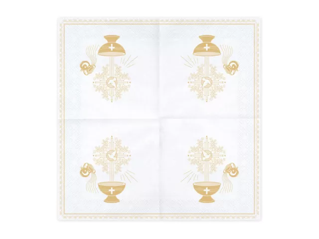 Servietten 33x33cm 3lagig Motiv Taufe Gold 20 St. Papierservietten Tischdeko 2