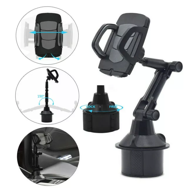 Upgraded Version Universal Adjustable Car Mount Cup Cradle Holder for Cell Phone