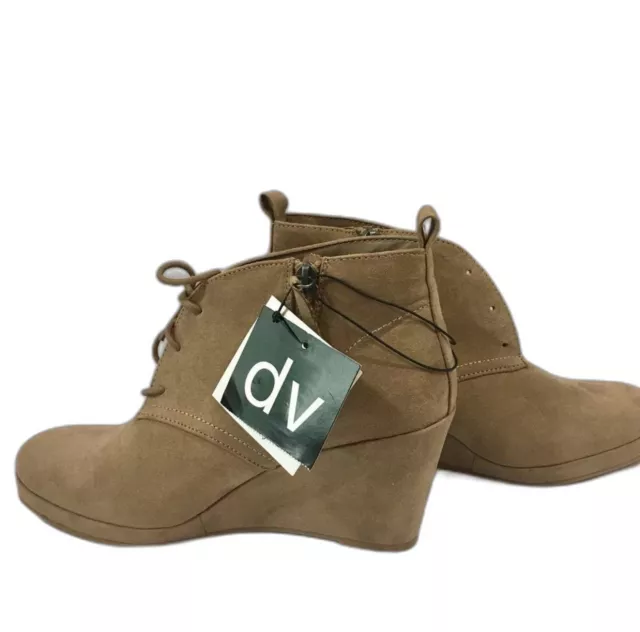 DV BY DOLCE Vita Womens Terri Wedge Booties Lace-Up Light Taupe Size 10 ...