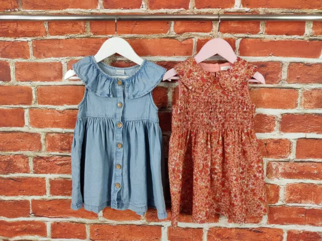 Baby Girls Bundle Age 18-24 Months 100& Next Summer Dress Set Floral Denim 92Cm