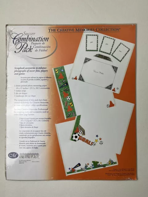 NUEVO PAQUETE COMBINADO DE FÚTBOL Creative Memories 10x12" páginas pegatinas 2 Hojas