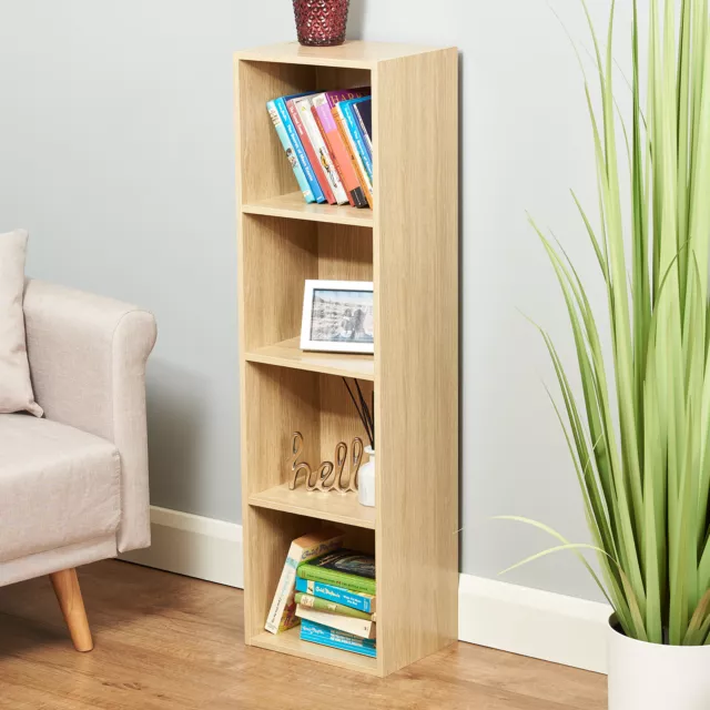 Hartleys Oak Wood Bookcase Storage Freestanding Display Shelf/Shelving Unit Wood 2