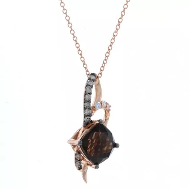 Le Vian Chocolatier Smoky Quartz & Diamond Necklace 18" - Rose Gold 14k 2.00ctw