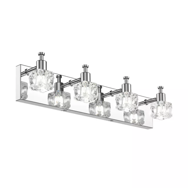 4-Lights Modern Bathroom Vanity Light Crystal Wall Sconce Bathroom Light Fixture