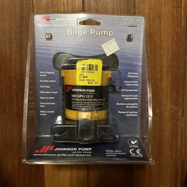 Johnson Pump Bilge Pump cartridge series 500 GPH 12V model 32502