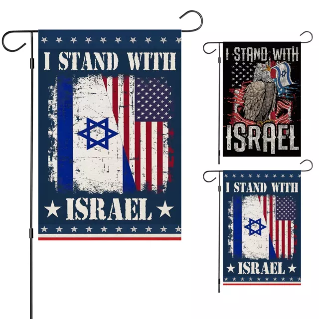 3x5Ft I Stand with Israel Garden Flag USA Support Israel Flag Yard House Banner