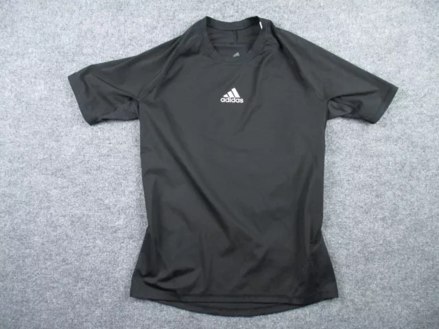 adidas Shirt Adult L Black Short Sleeve Crew Techfit Workout Compression Mens