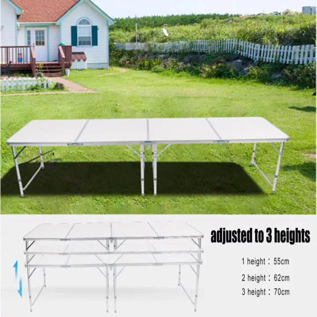 2.4 Meter 8FT CATERING CAMPING HEAVY DUTY FOLDING TABLE TRESTLE PICNIC PARTY BBQ