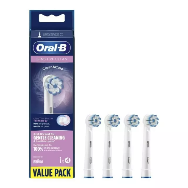 Pack 4 Brossettes Oral B Sensitive Clean & Care Têtes Brosse à Dents Électrique