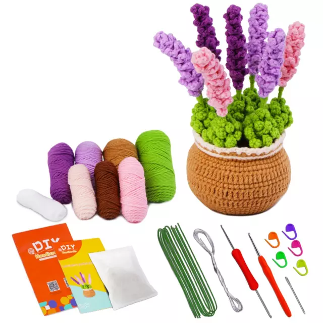Kit de Crochet pour DéButants, Kit de Crochet Lavande Kit de Tricot au Croc8593
