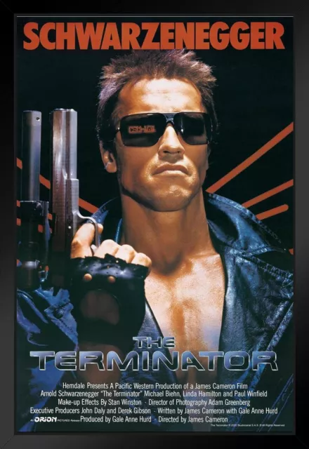 The Terminator Key Art with Credits Action Movie SciFi Gun Classic Wall Art