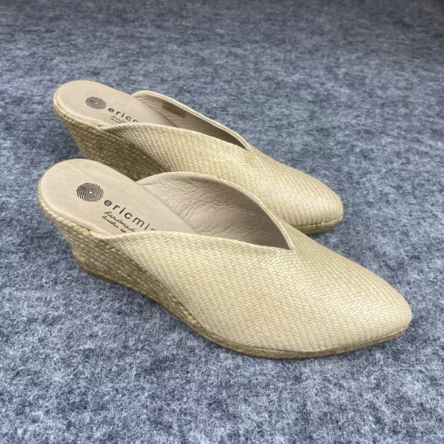 Eric Michaels Shoe Women 38 US 7.5 Beige Collette Slip On Comfort Wedge Heels