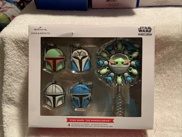 Hallmark Star Wars The Mandalorian Mini Ornament Set With Grogu Tree Topper