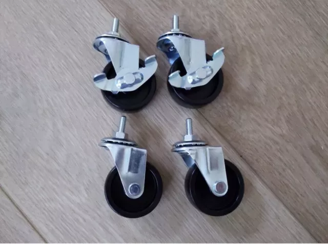 Brand new, 4x 2.5inch Plastic Casters Wheels For Wire Shelving Rack