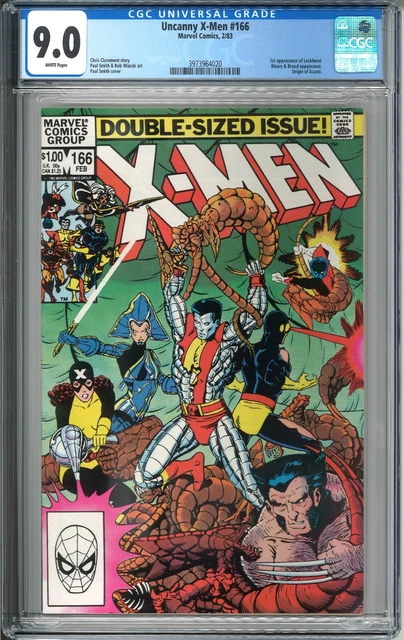 Uncanny X-Men #166 CGC 9.0 VF/NM WP 1983 Marvel Comics Brood 1st Lockheed MCU